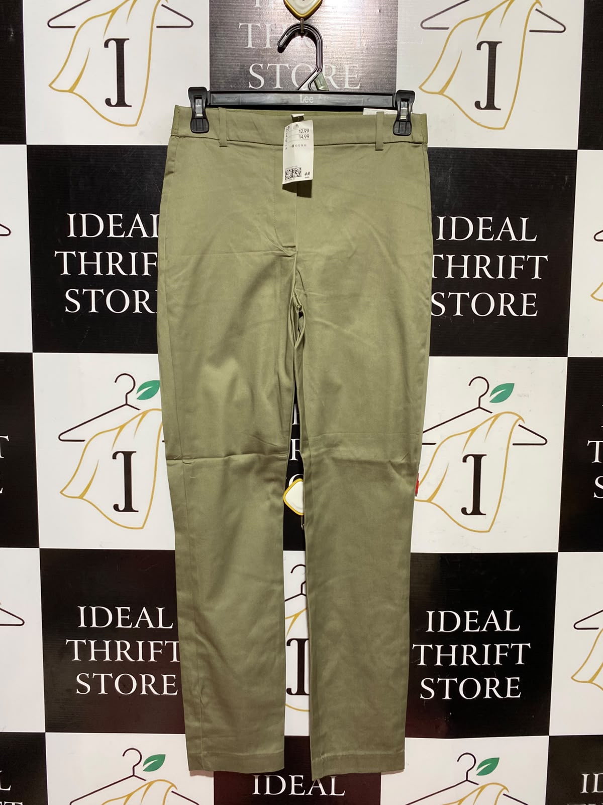 H&M |S| WAIST 26| A13| WOMEN'S SLIM FIT TAILORED TROUSERS IN OLIVE GREEN - CLASSIC FORMAL & CASUAL CHINOS