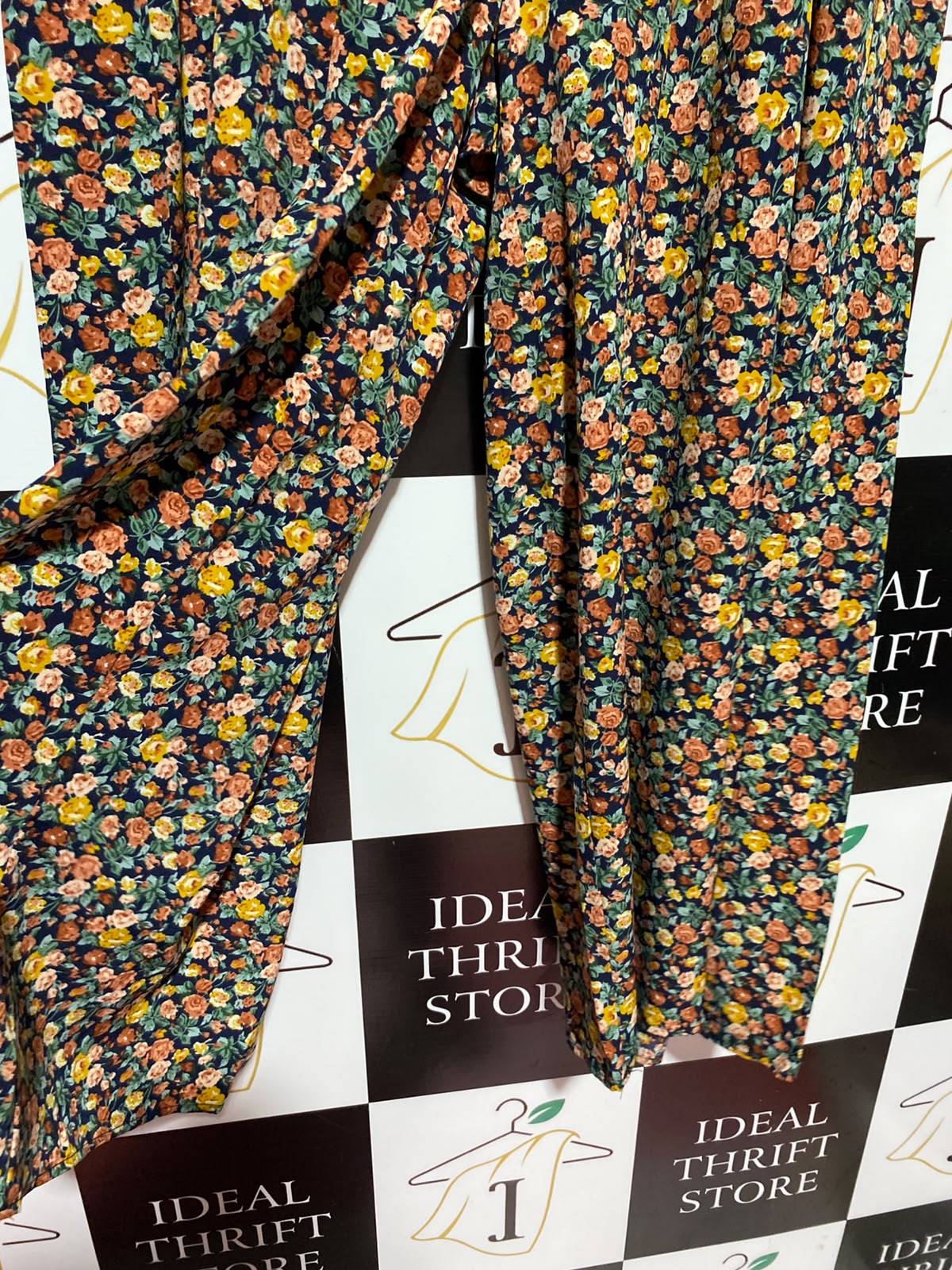 |XXL| WAIST 36| A13| WOMEN'S FLORAL PRINT WIDE LEG TROUSERS - CASUAL MULTICOLOR BOHEMIAN SUMMER PANTS