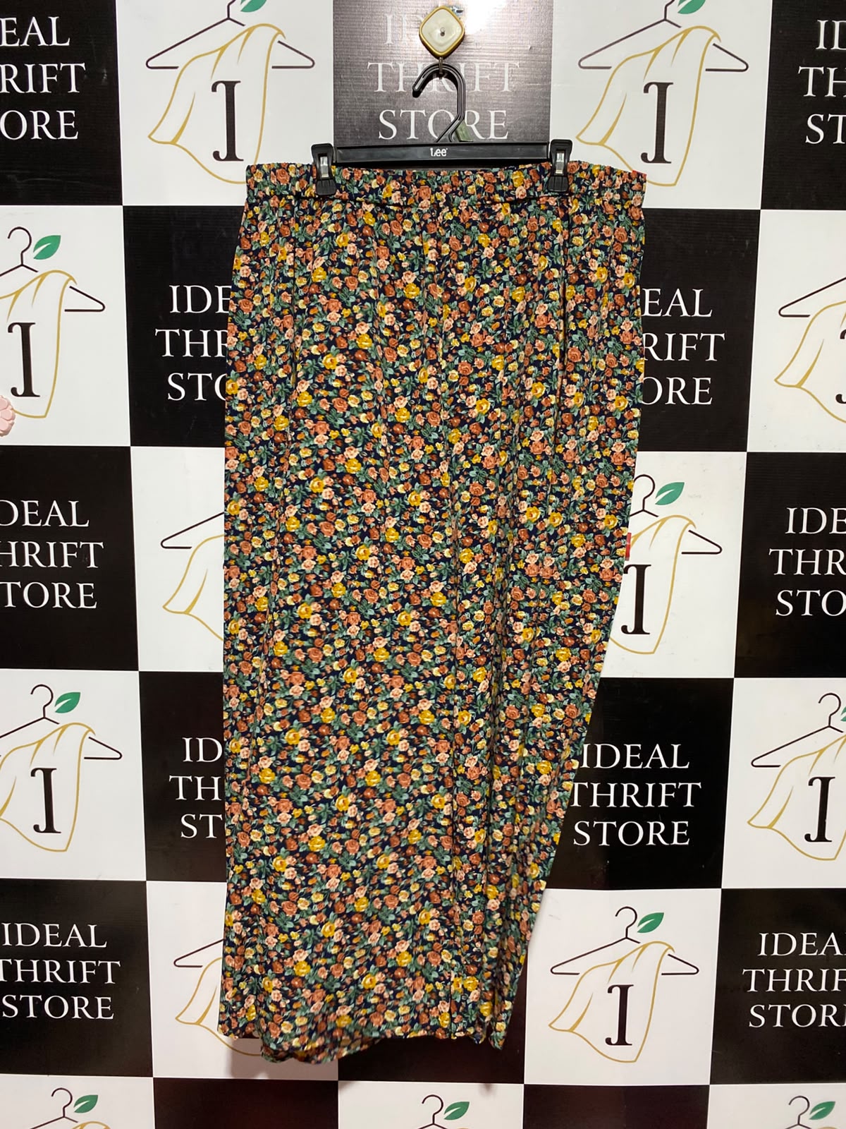 |XXL| WAIST 36| A13| WOMEN'S FLORAL PRINT WIDE LEG TROUSERS - CASUAL MULTICOLOR BOHEMIAN SUMMER PANTS