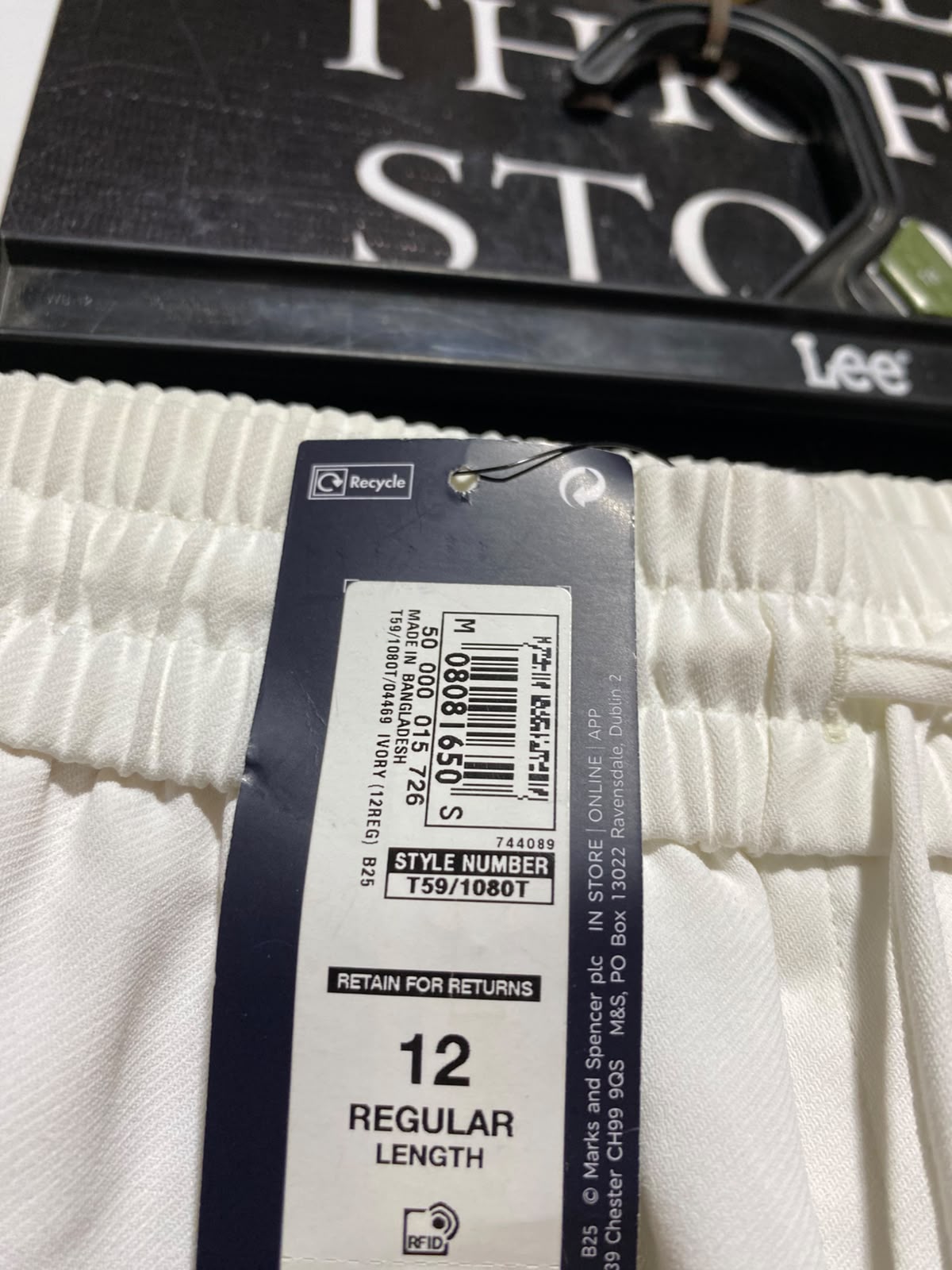 M&S |L| WAIST 30| A13| WHITE HIGH RISE CROPPED WIDE LEG TROUSERS - CASUAL DRAWSTRING PALAZZO PANTS