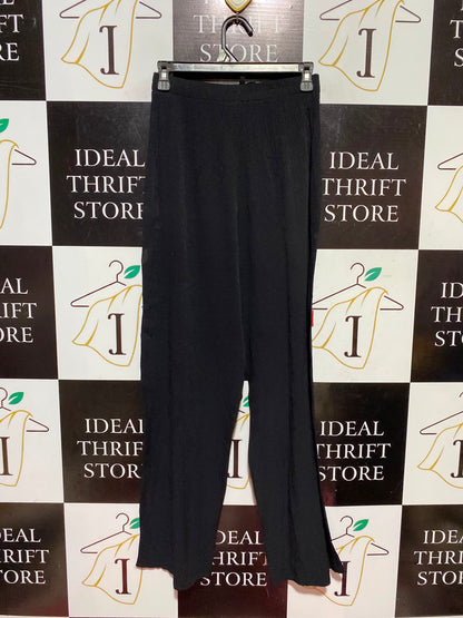 ANTONIA |XS| WAIST 24| A13| WOMEN'S BLACK RELAXED FIT WIDE LEG TROUSERS - CASUAL DRAWSTRING PALAZZO PANTS