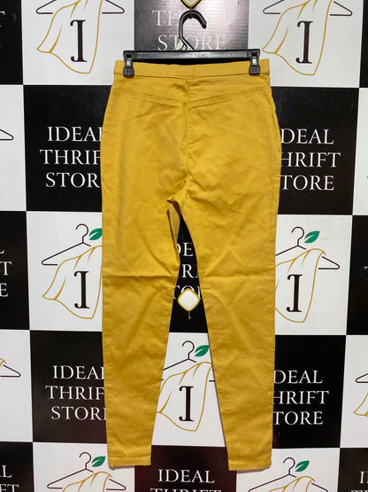 GEORGE |S| WAIST 27| A13| WOMEN'S MUSTARD YELLOW HIGH WAISTED SKINNY JEGGINGS - STRETCH DENIM CASUAL PANTS