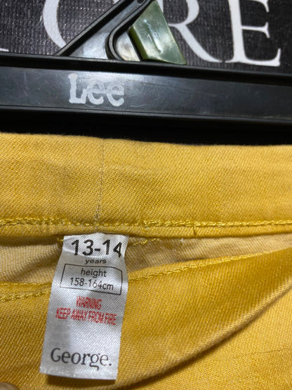 GEORGE |S| WAIST 27| A13| WOMEN'S MUSTARD YELLOW HIGH WAISTED SKINNY JEGGINGS - STRETCH DENIM CASUAL PANTS