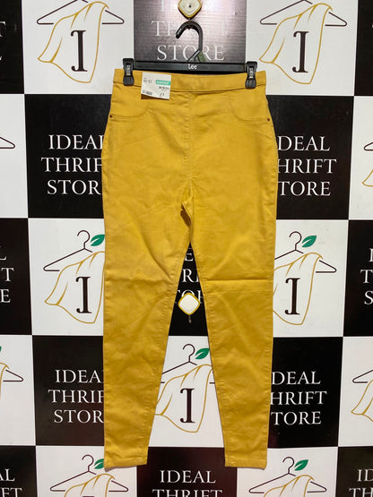GEORGE |S| WAIST 27| A13| WOMEN'S MUSTARD YELLOW HIGH WAISTED SKINNY JEGGINGS - STRETCH DENIM CASUAL PANTS