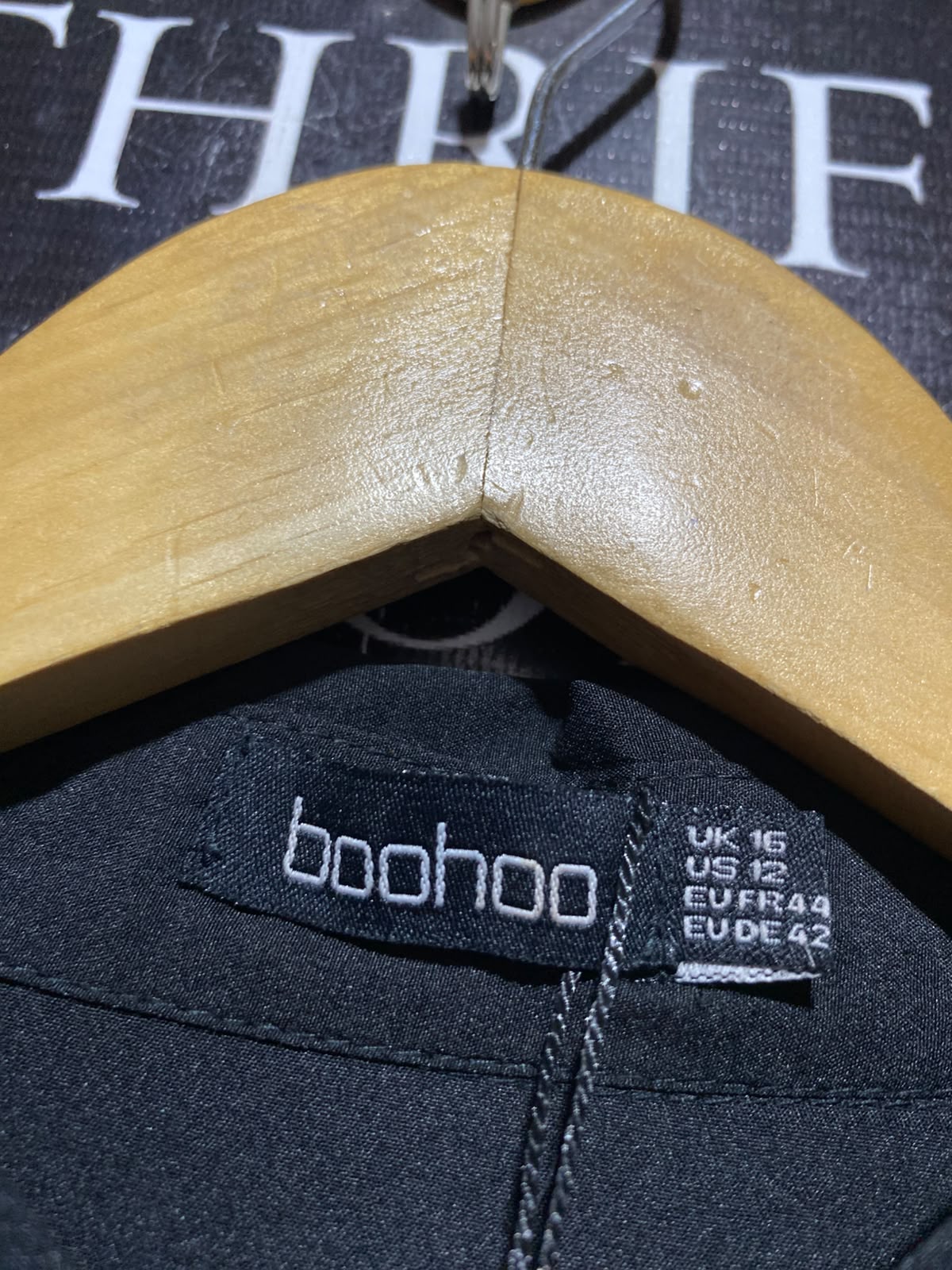 BOOHOO |M| BUST 19| A13| BLACK BUTTON DOWN MAXI SHIRT DRESS - LONG SLEEVE BELTED CASUAL DRESS