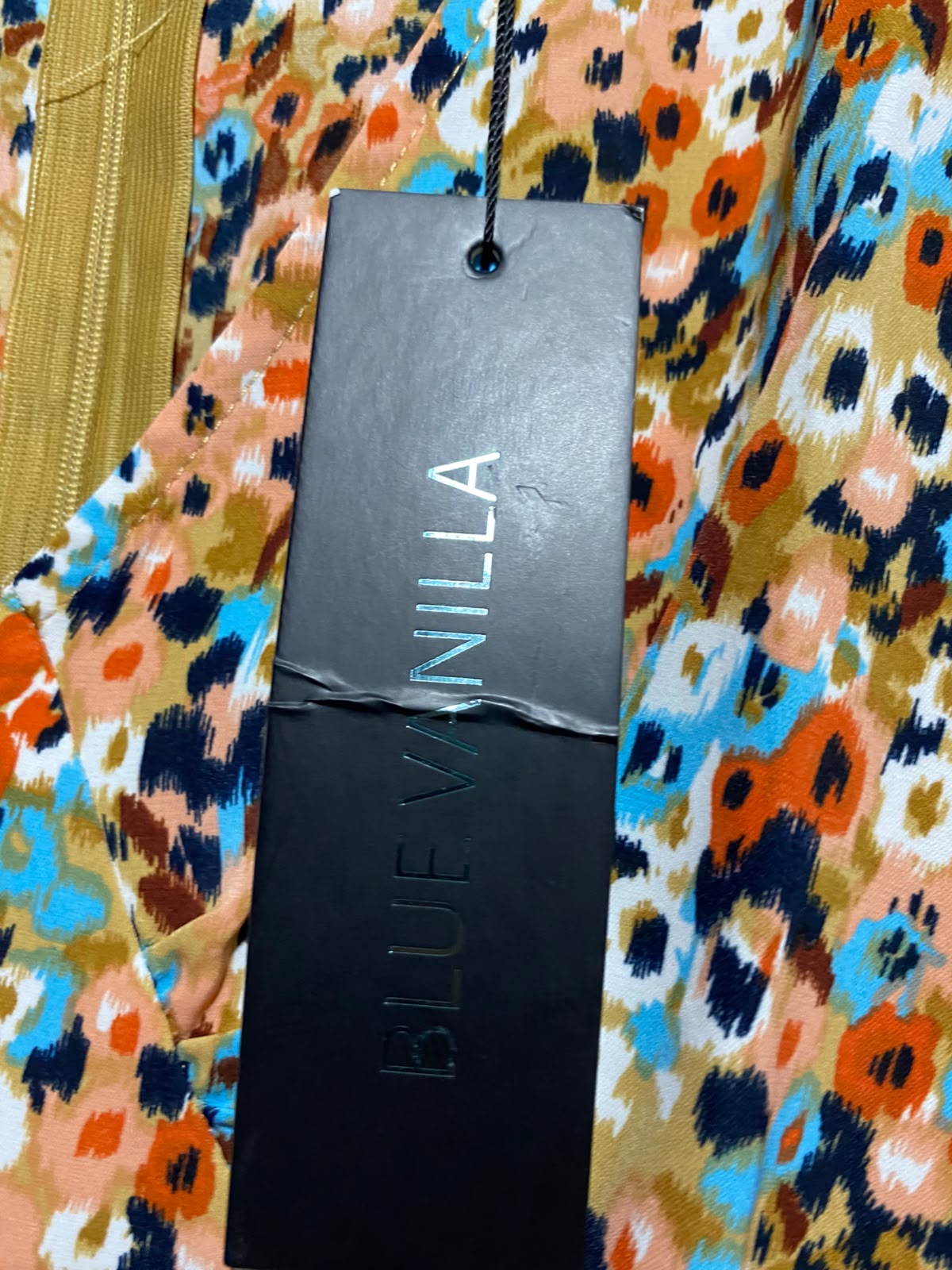 BLUE VANILLA |M| BUST 18| A13| BLUE VANILLA MULTICOLOR FLORAL FRONT-ZIP MIDI DRESS - PUFF SLEEVE CASUAL DRESS