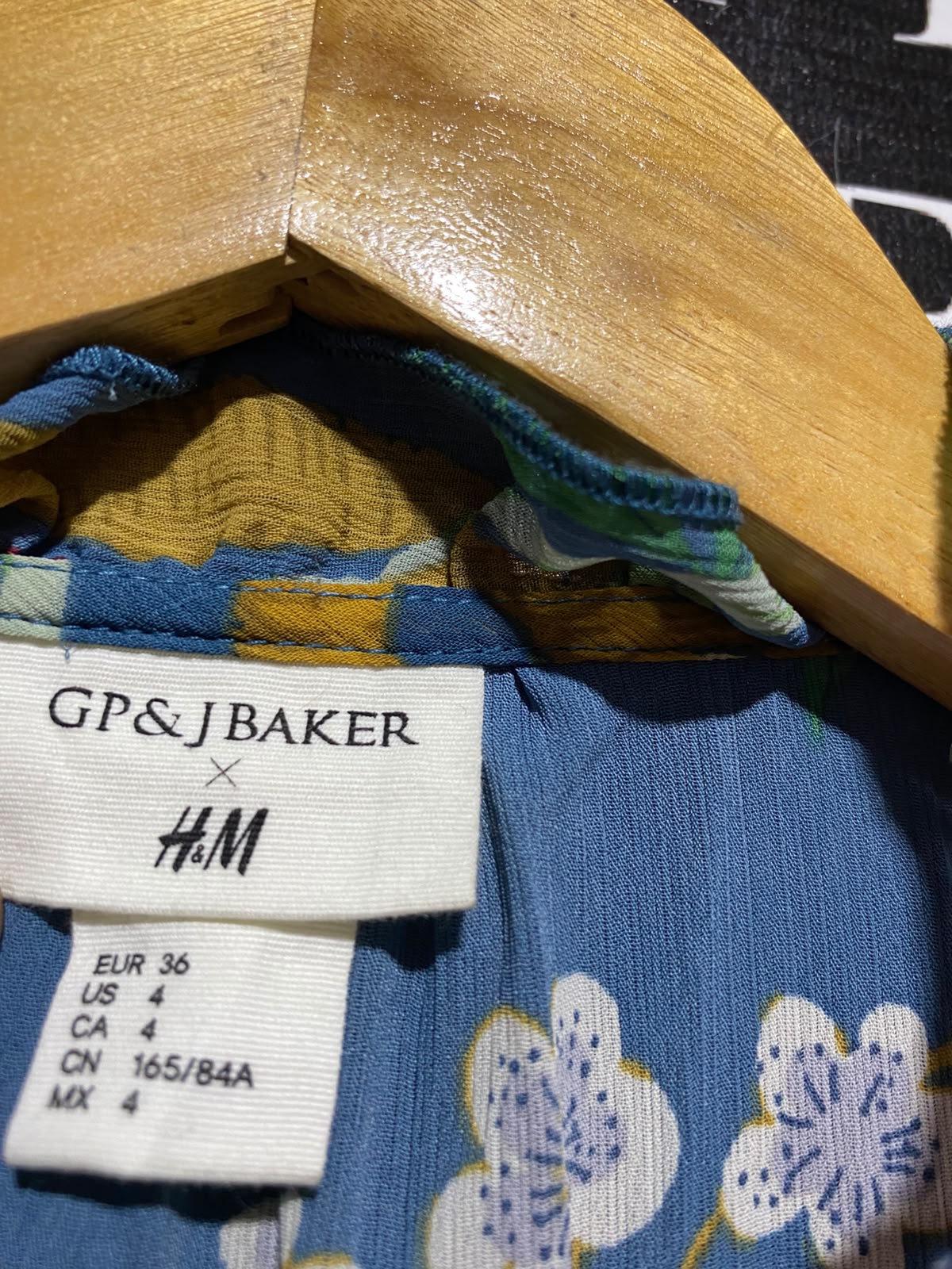 H&M |XS| BUST 13| A13| TEAL BLUE BOTANICAL & BIRD PRINT TIERED MAXI DRESS