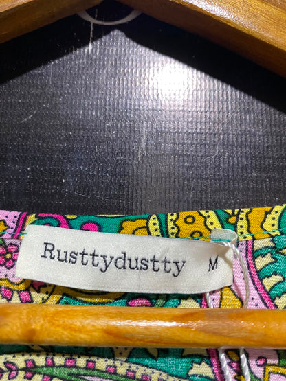 RUSTTY DUSTTY |M| BUST 17| A13| GREEN MULTICOLOR PAISLEY MAXI DRESS
