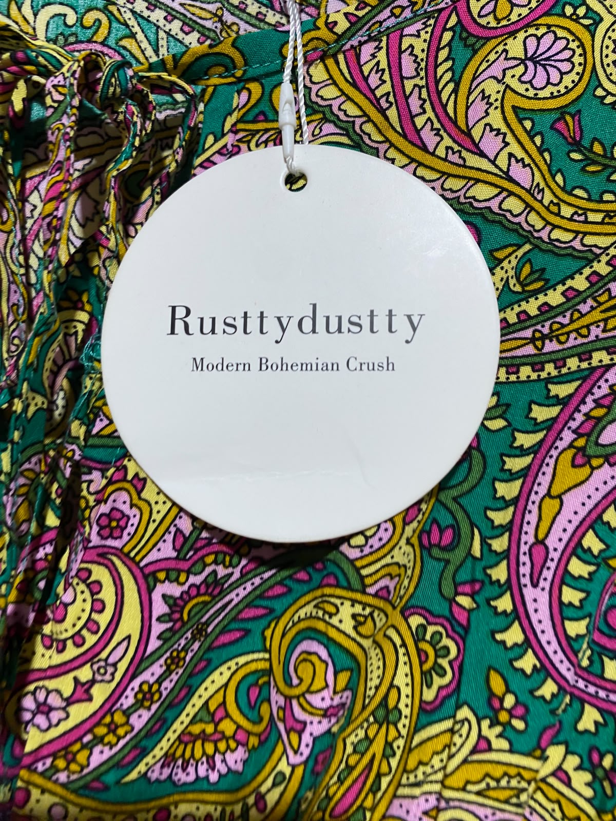 RUSTTY DUSTTY |M| BUST 17| A13| GREEN MULTICOLOR PAISLEY MAXI DRESS