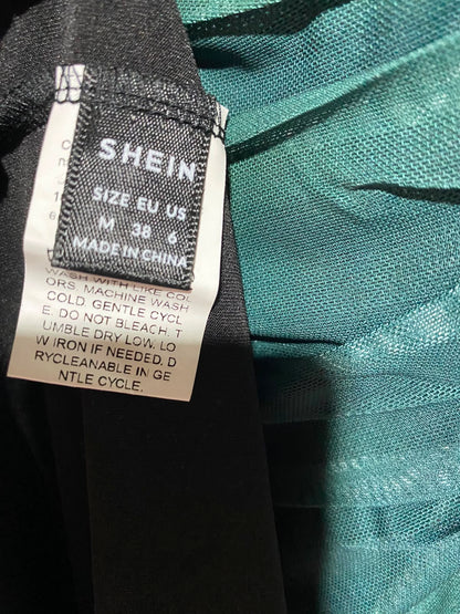 SHEIN |M| BUST 15| A13| GREEN OMBRE RUCHED MAXI DRESS - LONG SLEEVE BODYCON EVENING DRESS