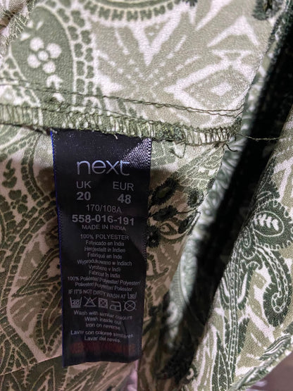 NEXT |XL| BUST 22| A13| OLIVE GREEN PAISLEY EMBROIDERED MINI DRESS - BOHO TUNIC DRESS