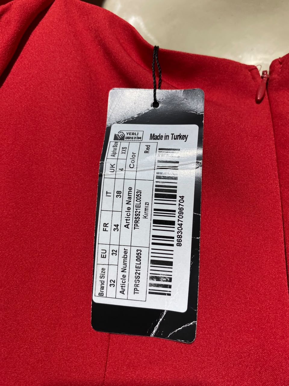 TRENDYOL |S| BUST 15| A12| RED PUFF SLEEVE SWEETHEART MIDI DRESS - ELEGANT MERMAID SILHOUETTE DRESS