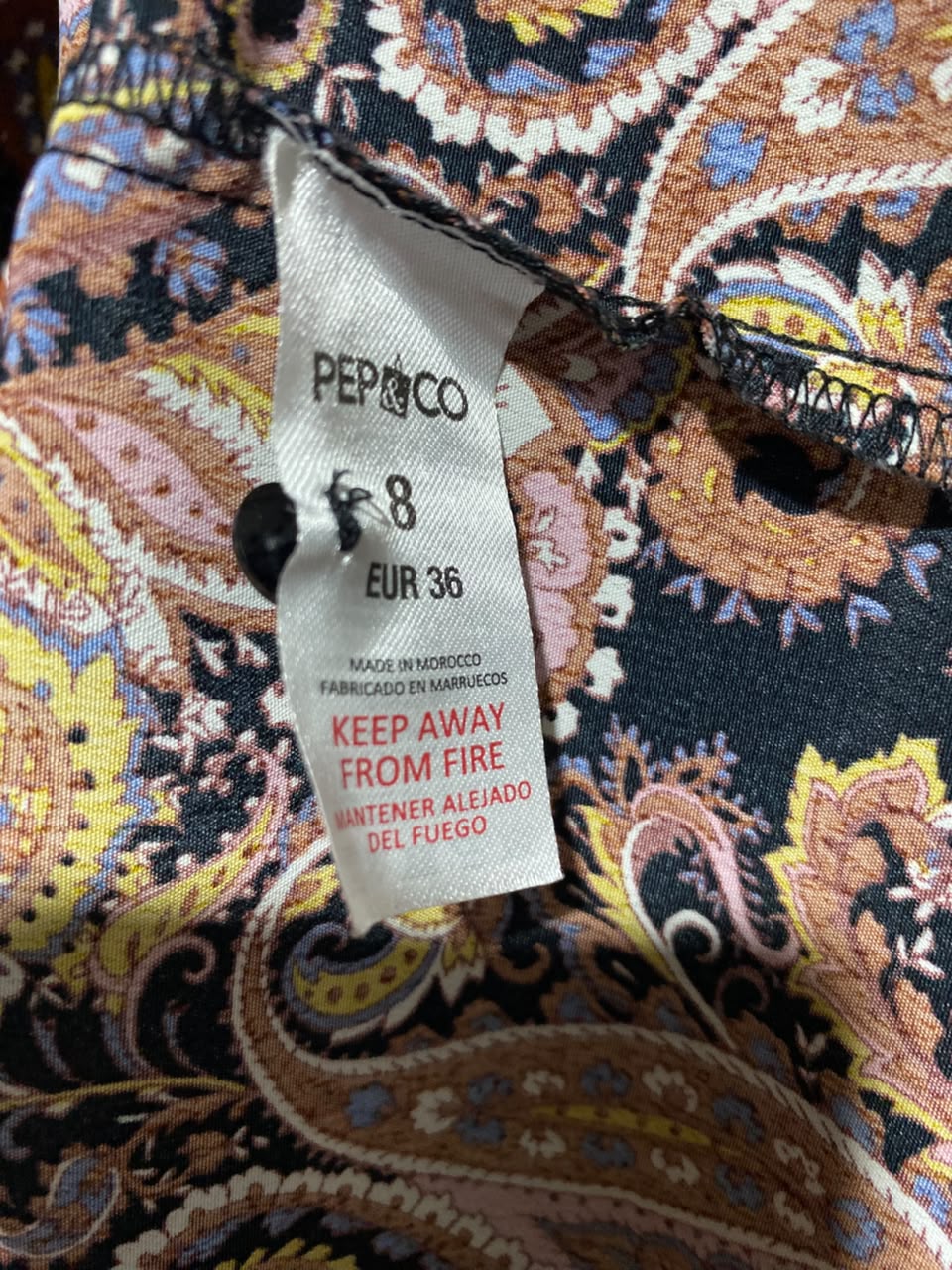 PEP & CO |S| BUST 16| A12| MULTICOLOR PAISLEY PRINT MIDI DRESS - LONG SLEEVE BOHO DRESS