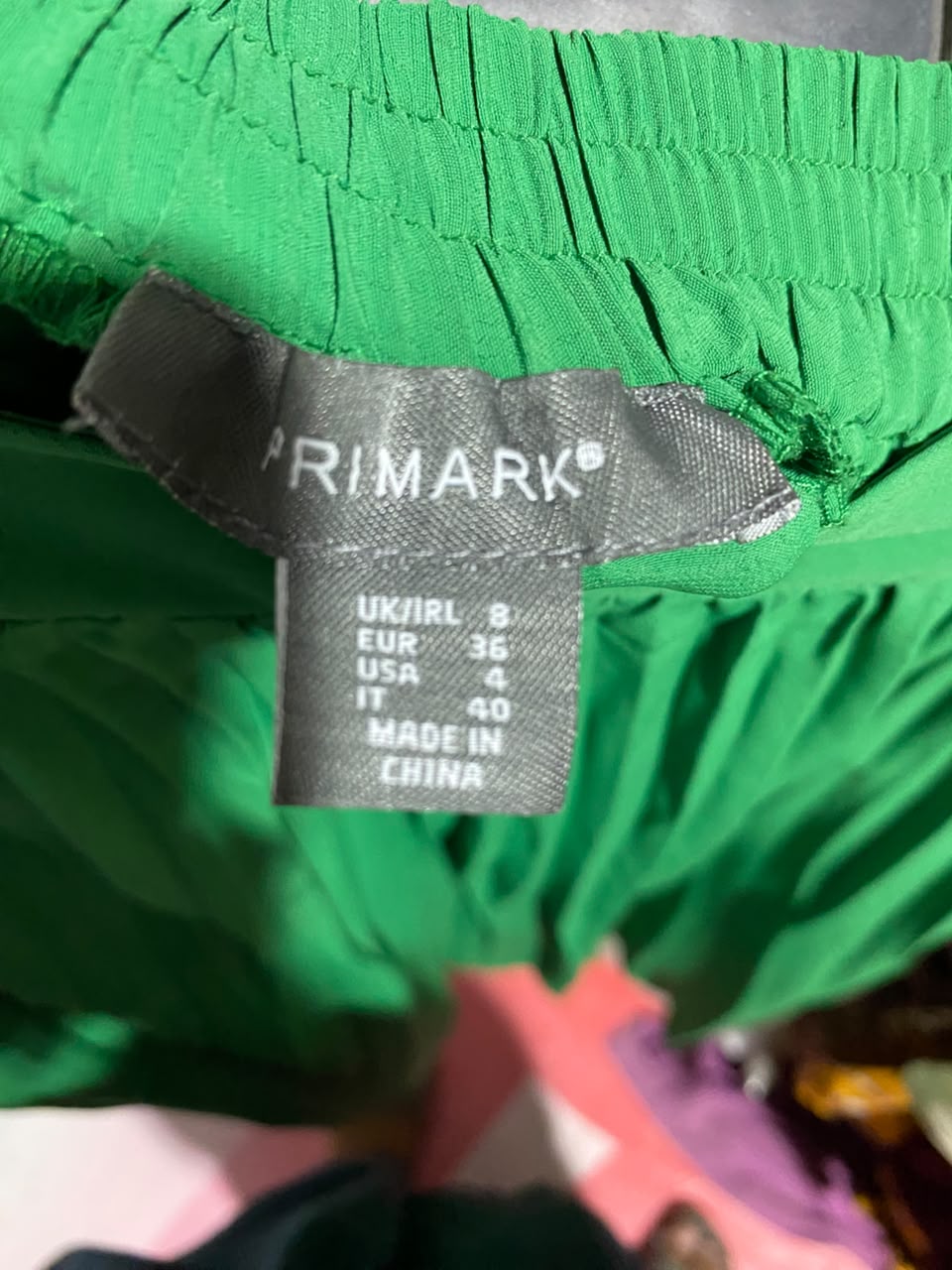 PRIMARK |S| WAIST 26| A12| EMERALD GREEN PLEATED MAXI SKIRT - HIGH-WAISTED FLOWY LONG SKIRT
