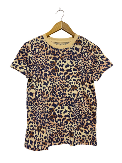 PRIMARK CARES |XS| BUST 17| A13| LEOPARD CHEETAH ANIMAL PRINT SHORT-SLEEVE CREW NECK T-SHIRT