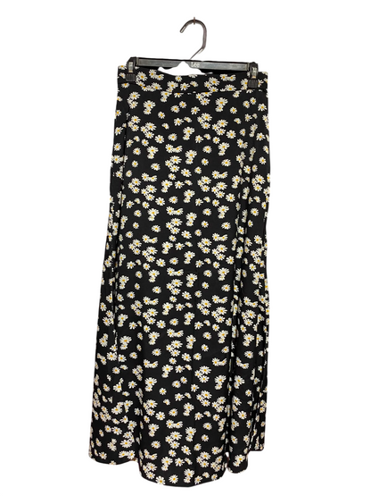 SHEIN |S| WAIST 27| A13| BLACK & WHITE DAISY PRINT HIGH-WAISTED MAXI SKIRT