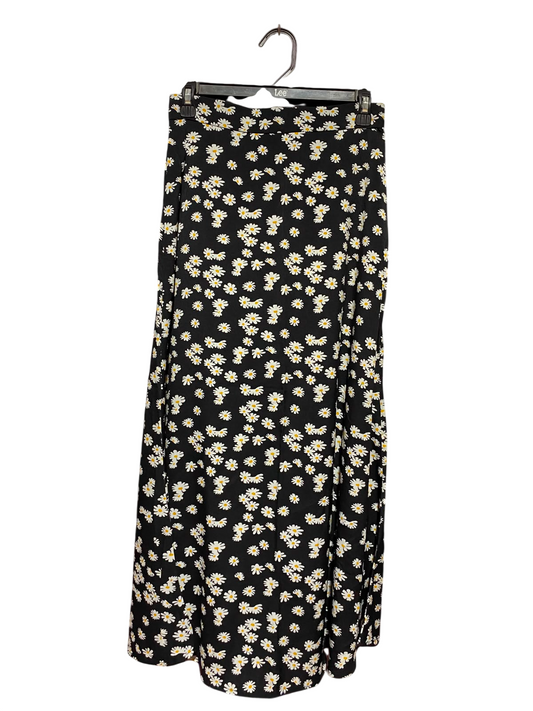 SHEIN |S| WAIST 27| A13| BLACK & WHITE DAISY PRINT HIGH-WAISTED MAXI SKIRT