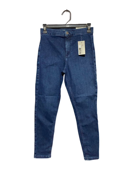 TOPSHOP |S| WAIST 26| A14| WOMEN'S SUPER HIGH-WAISTED SKINNY DENIM JEANS - BLUE WASH