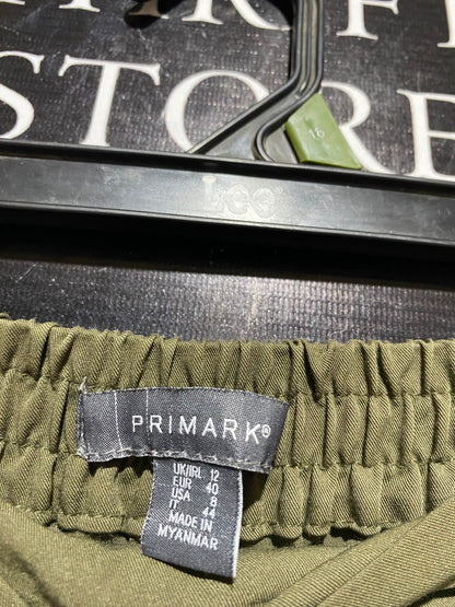 PRIMARK |M| WAIST 28| A14| HIGH-WAISTED WIDE-LEG CARGO TROUSERS - OLIVE GREEN