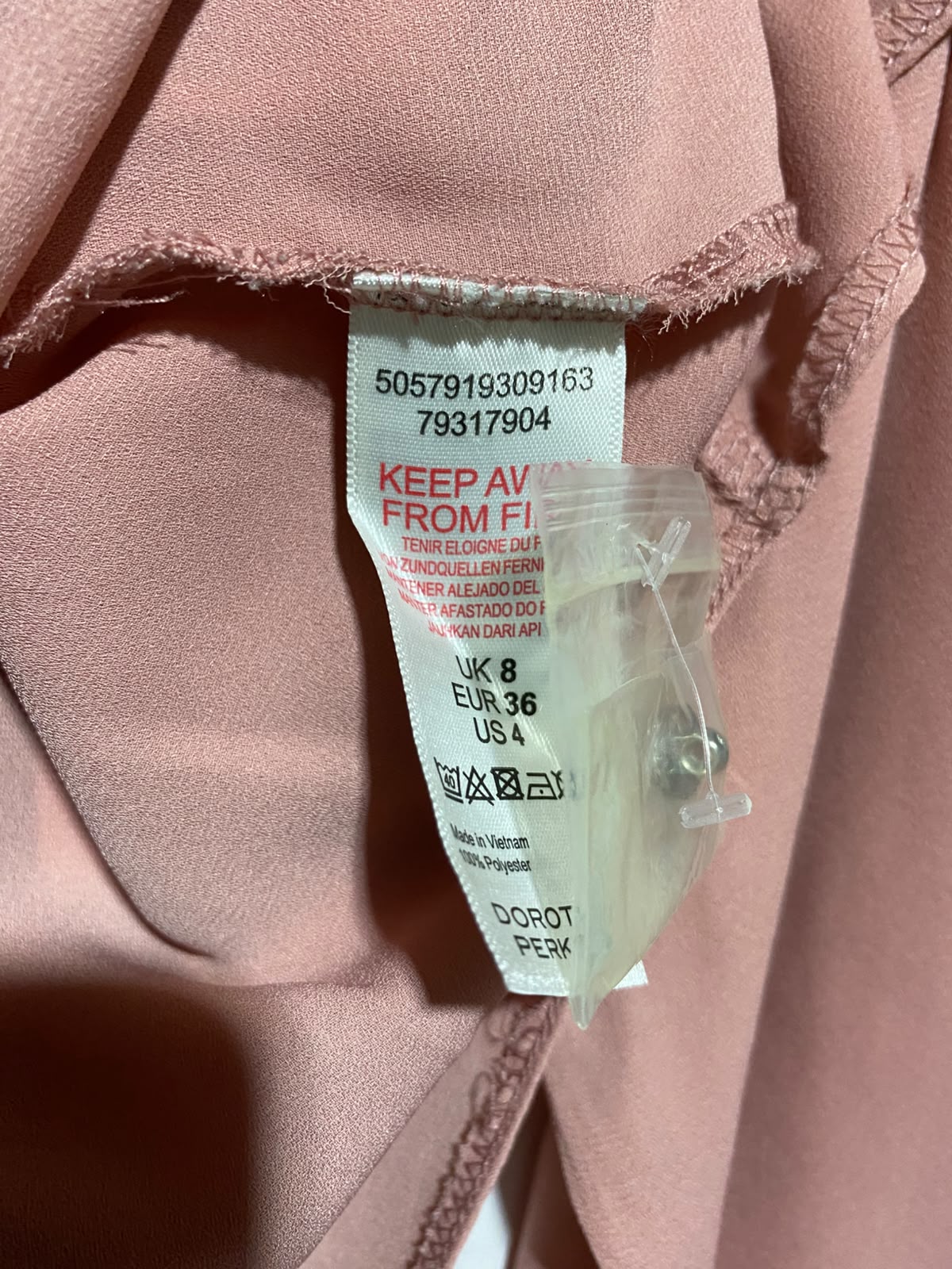 PETITE |M| BUST 18| A14| DUSTY PINK BUTTON-DOWN ROLL-TAB SLEEVE BLOUSE
