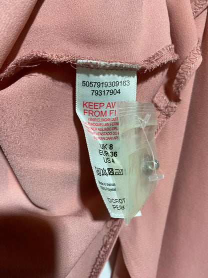 PETITE |M| BUST 18| A14| DUSTY PINK BUTTON-DOWN ROLL-TAB SLEEVE BLOUSE