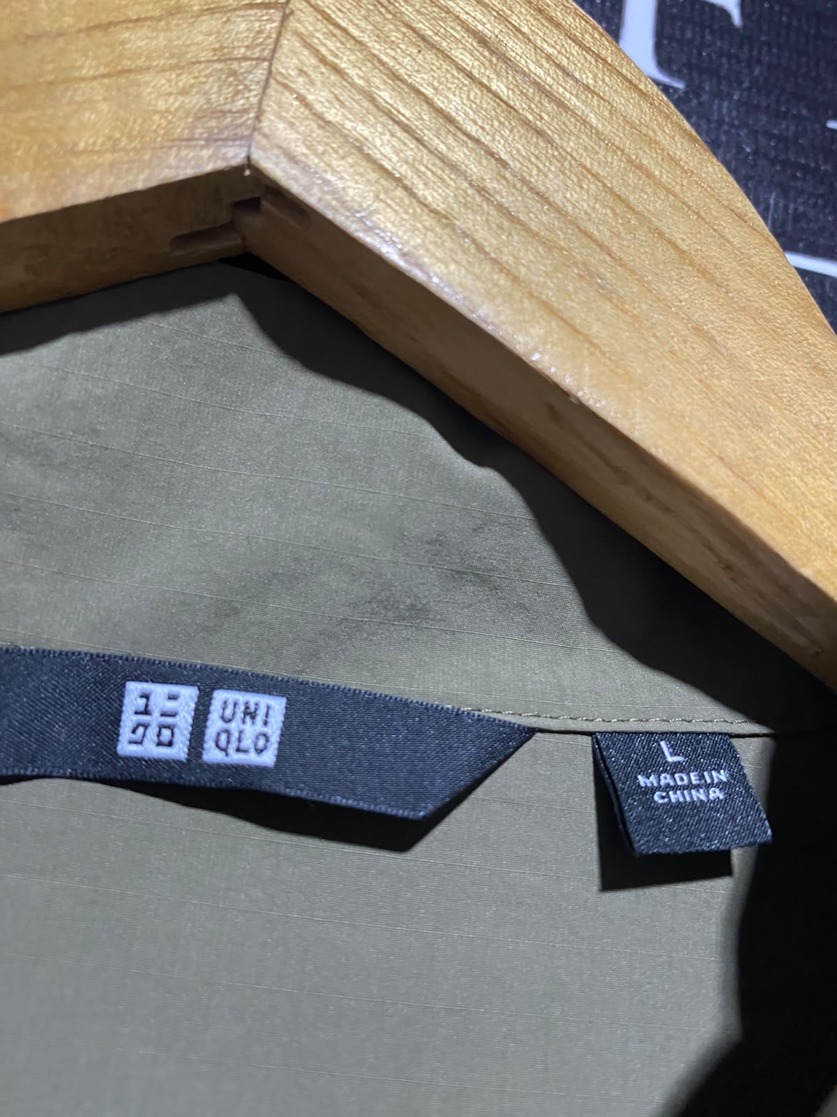 UNIQLO |L| BUST 14| A14| HALF-ZIP DRAWSTRING WAIST MIDI SHIRT DRESS - OLIVE GREEN