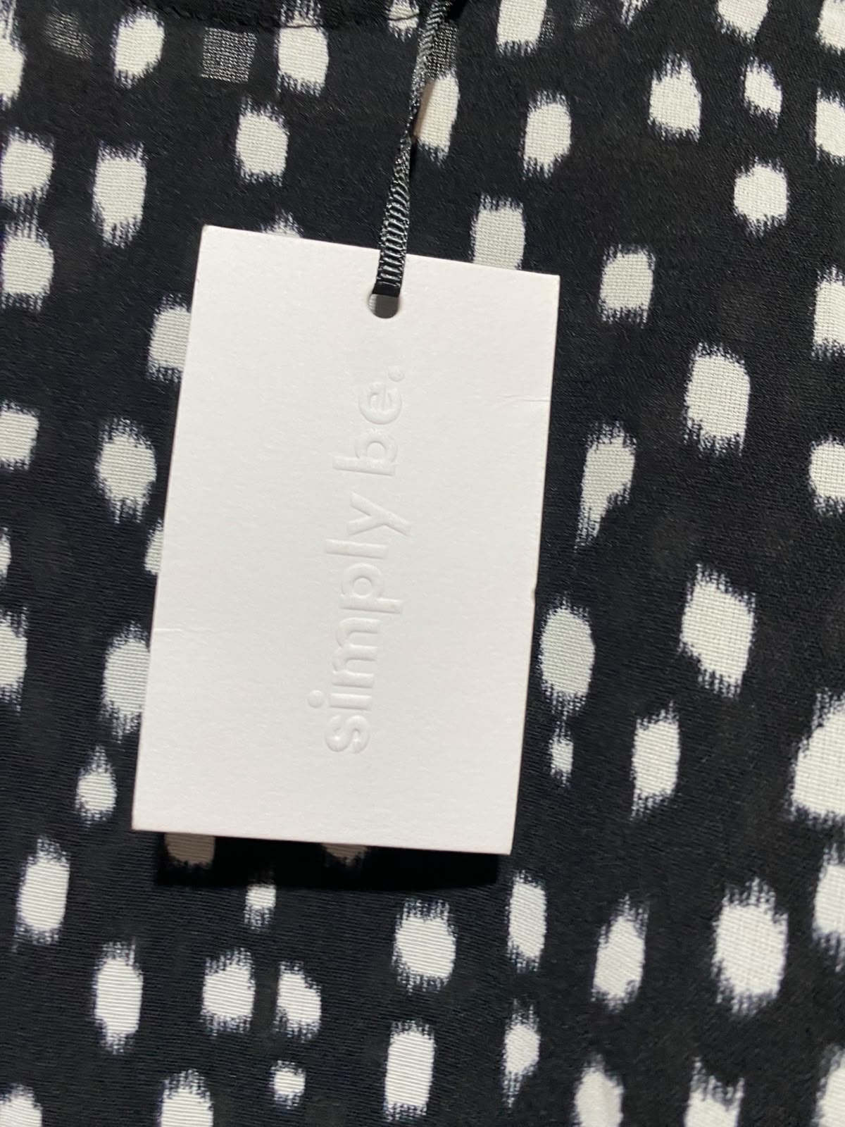SIMPIY BE |L| BUST 20| A14| BLACK & WHITE ABSTRACT POLKA DOT DROP-WAIST MIDI DRESS