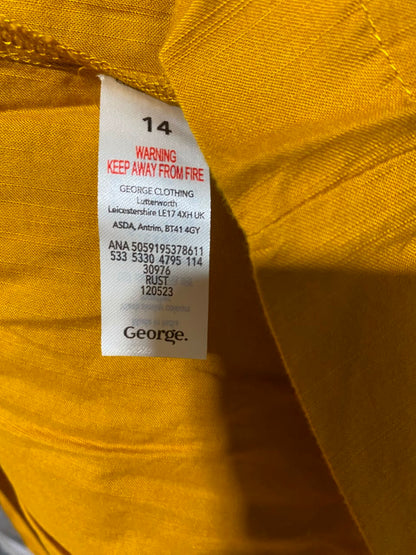 GEORGE |L| BUST 21| A14| MUSTARD YELLOW TIERED BOHO MINI / MIDI DRESS