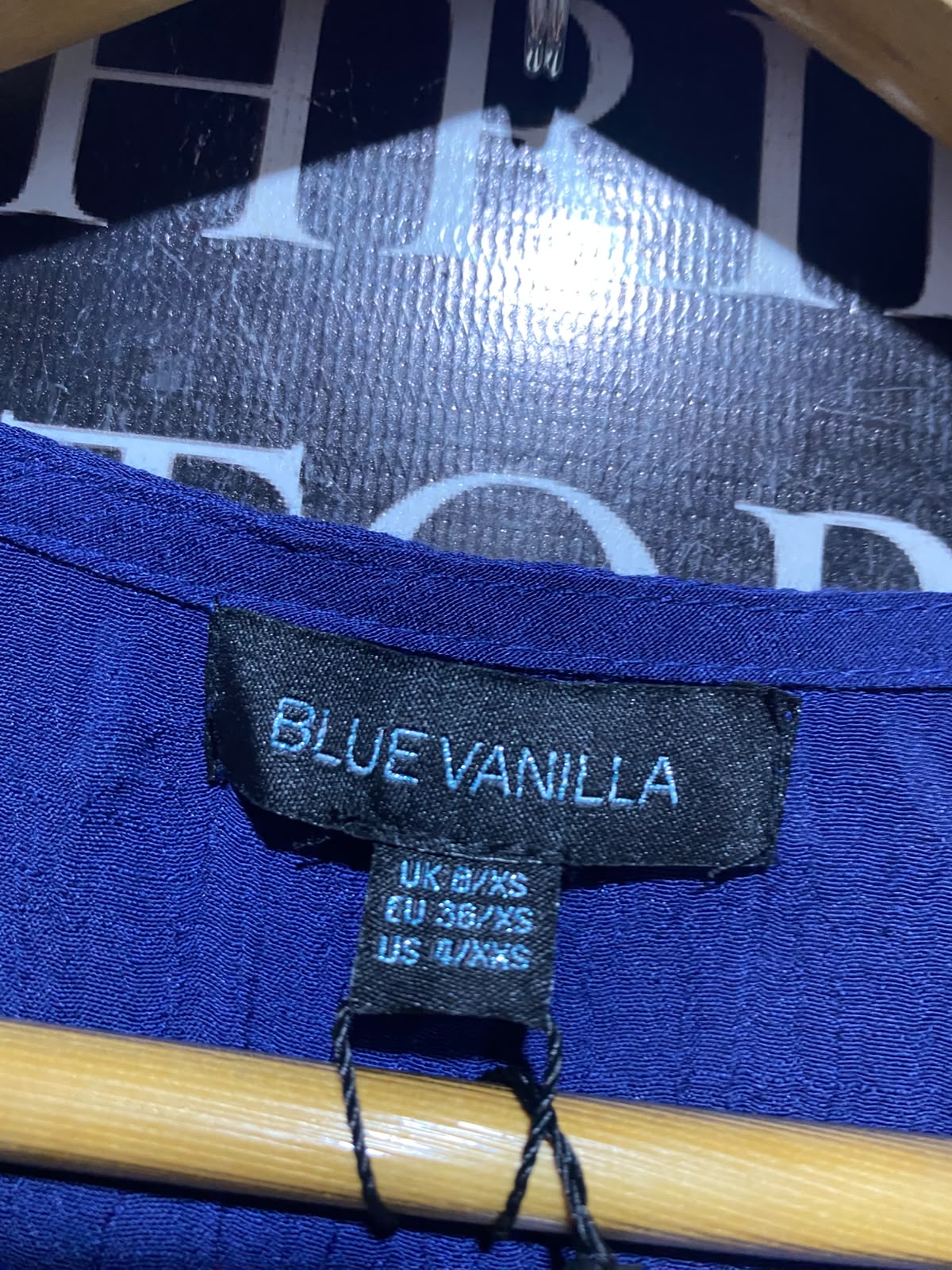 BLUE VANILLA |XS| BUST 16| A14| WOMEN'S ROYAL BLUE BUTTON-FRONT TIERED MAXI DRESS WITH TIE BELT