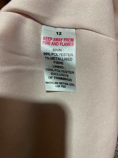 PAPAYA |M| BUST 19| A14| FLORAL PRINT METALLIC THREAD TIERED MIDI DRESS - BEIGE & BLUSH PINK