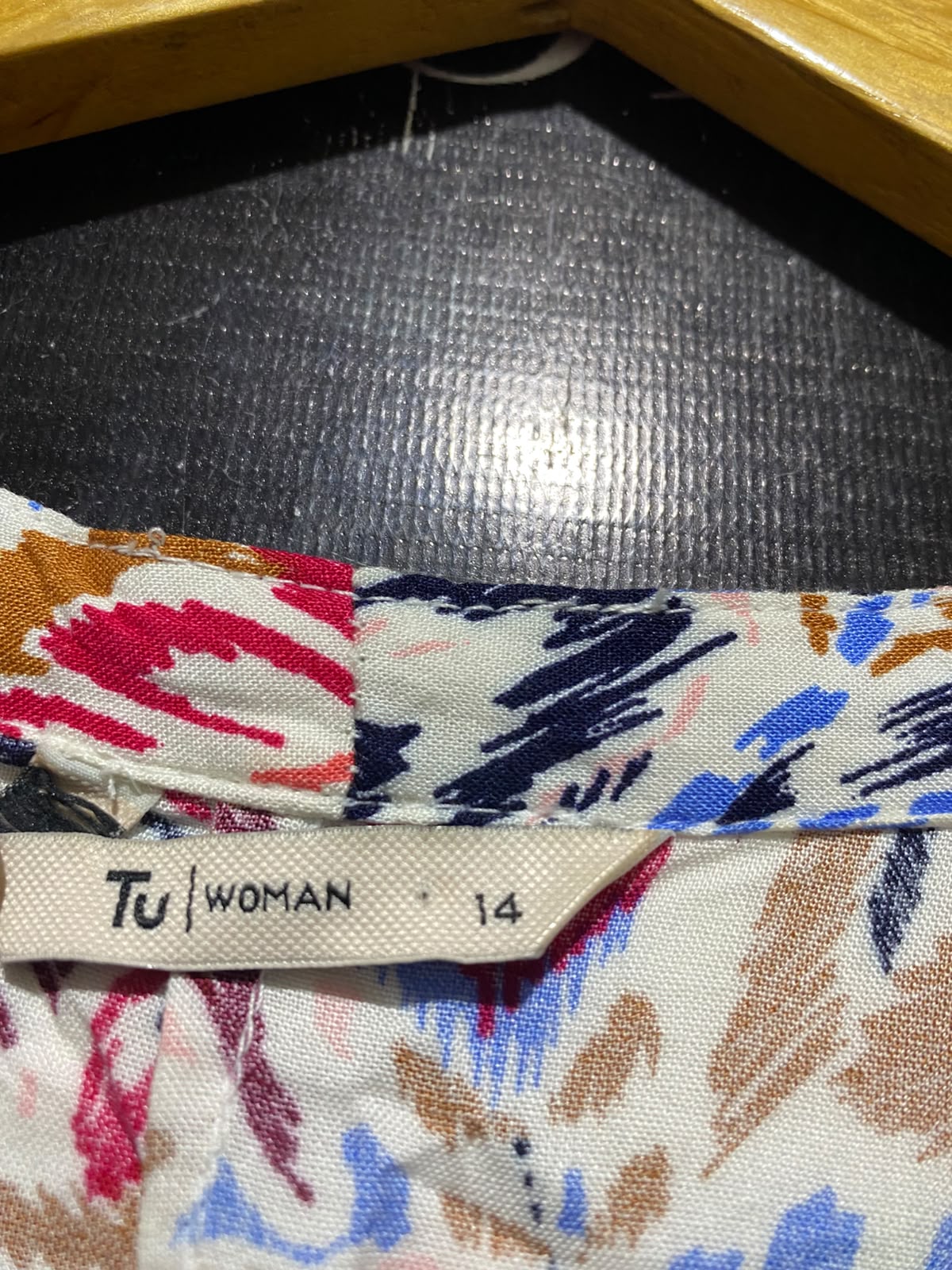 TU WOMAN |M| BUST 18| A14| MULTICOLOR IKAT PAISLEY BUTTON-FRONT MAXI DRESS