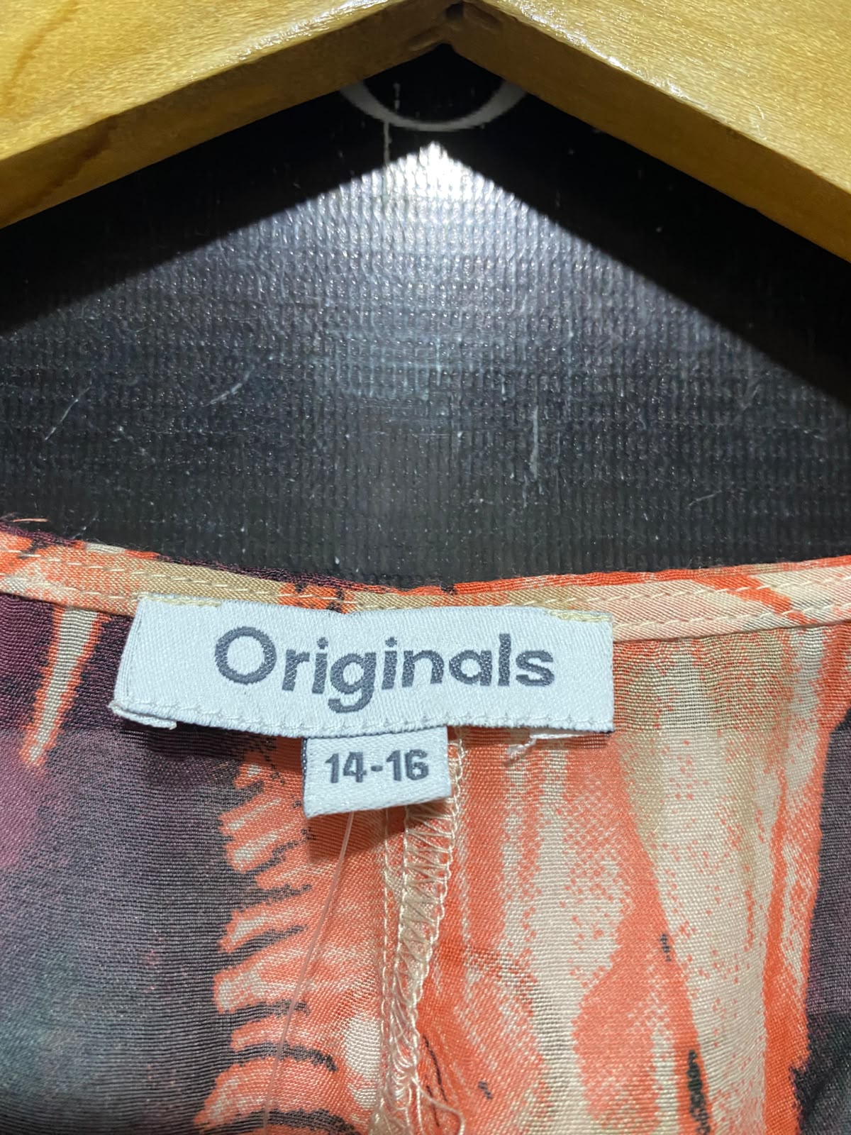 ORIGNALS |L| BUST FREE| A14| ORANGE & BROWN ABSTRACT PRINT DRAWSTRING KAFTAN MAXI DRESS