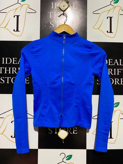 |XS| BUST 14| A13| ROYAL BLUE SEAMLESS ZIP-UP ATHLETIC WORKOUT JACKET