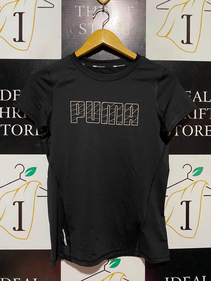 PUMA |XS| BUST 17| A13| RUNNING BLACK SHORT-SLEEVE GRAPHIC ATHLETIC T-SHIRT