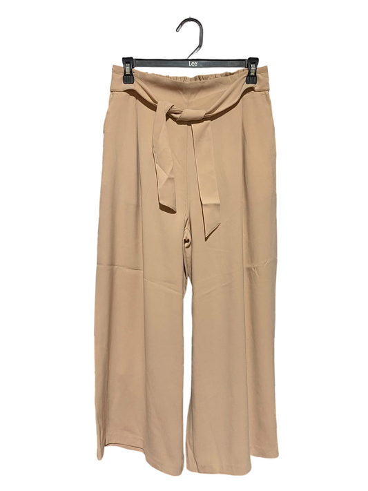 NEW LOOK |M| WAIST 28| A15| WOMEN'S SOLID BEIGE HIGH-WAIST WIDE-LEG TROUSERS