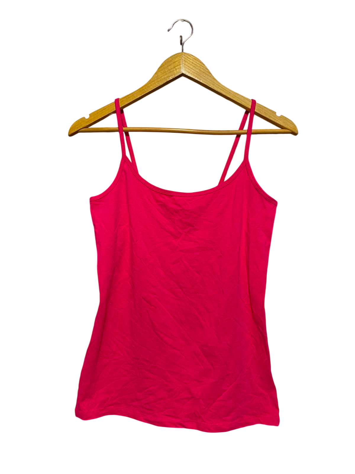 NEXT |S| BUST 15| A15| WOMEN'S SOLID HOT PINK SPAGHETTI STRAP CAMISOLE TANK TOP