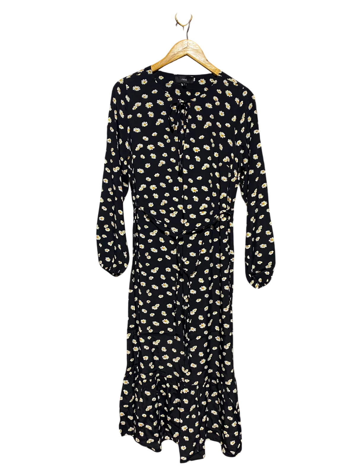NEXT |L| BUST 19| A15| WOMEN'S BLACK DAISY FLORAL PRINT MAXI DRESS