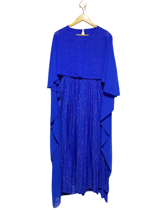 SHEIN |M| BUST 16| A15| WOMEN'S ROYAL BLUE SPARKLY CHIFFON MAXI DRESS