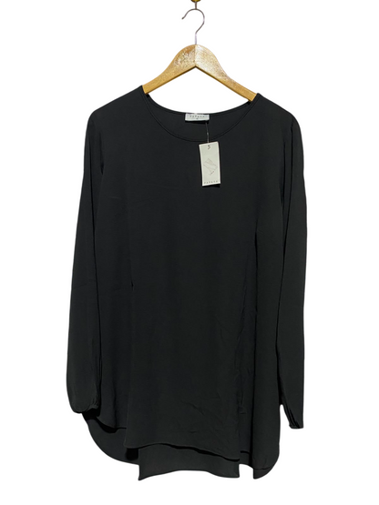 PAPAYA |L| BUST 21| A16| WOMEN'S SOLID BLACK LONG SLEEVE TUNIC BLOUSE