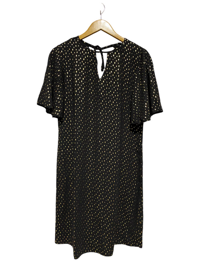 GEORGE |L| BUST 19| A16| WOMEN'S BLACK & METALLIC GOLD POLKA DOT MINI DRESS