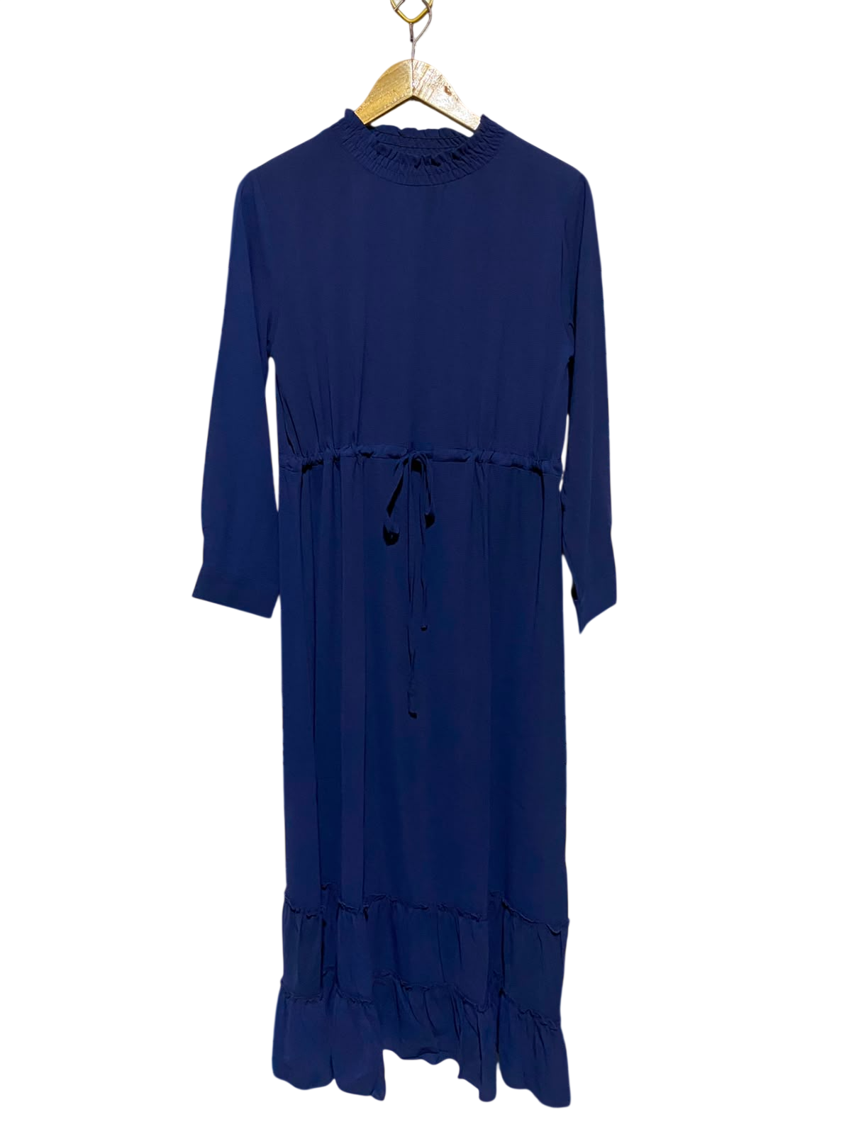 SHEIN |M| BUST 19| A16| WOMEN'S SOLID NAVY BLUE HIGH NECK MAXI DRESS