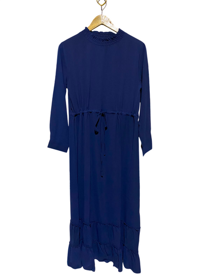 SHEIN |M| BUST 19| A16| WOMEN'S SOLID NAVY BLUE HIGH NECK MAXI DRESS