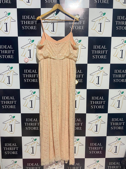 |XL| BUST 21| A16| ELEGANT PEACH SEQUIN STRAPLESS STYLE MAXI DRESS