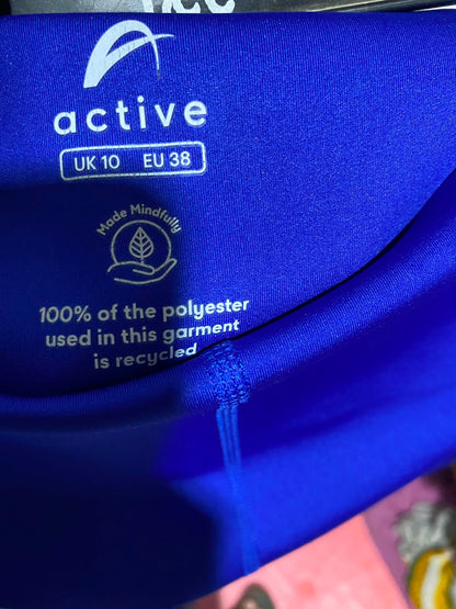 ACTIVE |S| WAIST 26| A16| VIBRANT ROYAL BLUE HIGH-WAISTED ATHLETIC LEGGINGS