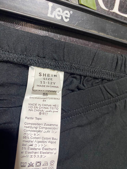 SHEIN |XS| WAIST 24| A16| BLACK ATHLETIC LEGGINGS WITH SIDE STRIPE "LOVE" PRINT