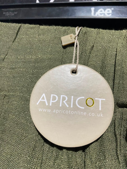 APRICOT |S| WAIST 26| A16| OLIVE GREEN CRINKLE TEXTURED WIDE-LEG PALAZZO PANTS