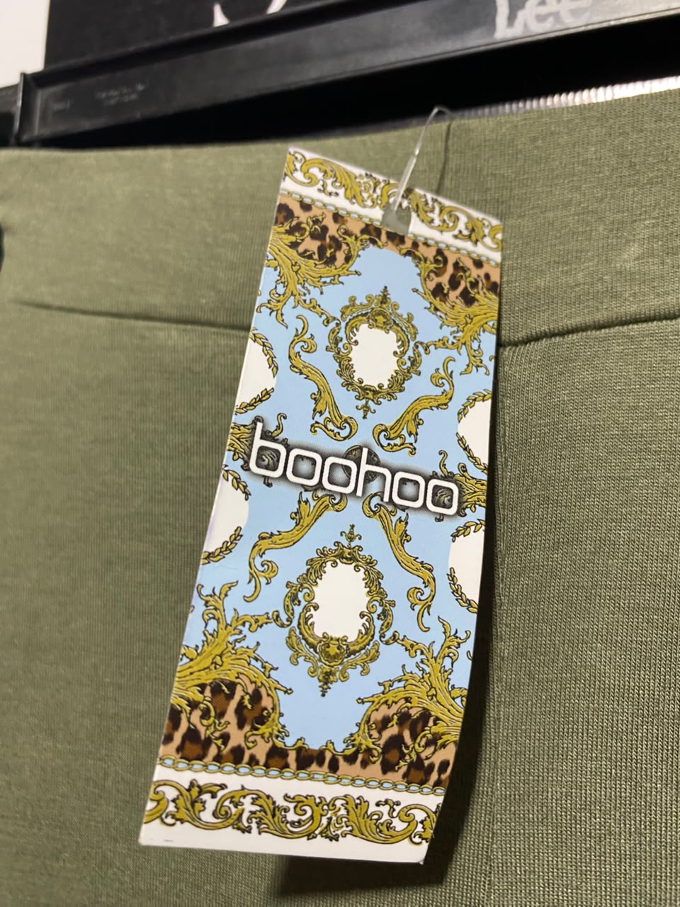 BOOHOO |M| WAIST 24| A16| OLIVE GREEN STRETCH JERSEY WIDE-LEG PALAZZO PANTS
