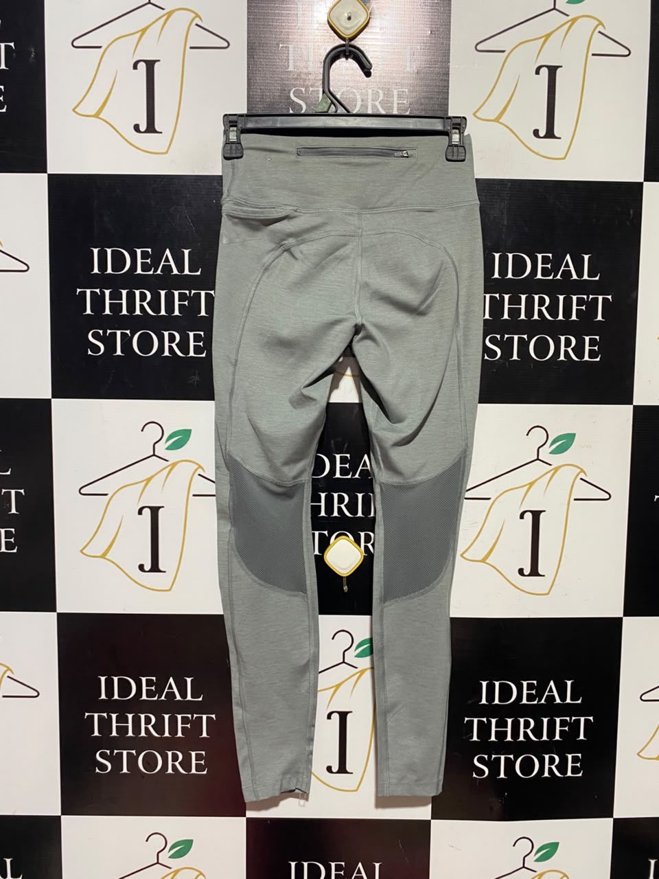 NIKE |S| WAIST 24| A16| SAGE GREY HIGH-WAISTED DRAWSTRING ATHLETIC LEGGINGS