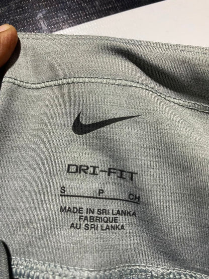 NIKE |S| WAIST 24| A16| SAGE GREY HIGH-WAISTED DRAWSTRING ATHLETIC LEGGINGS