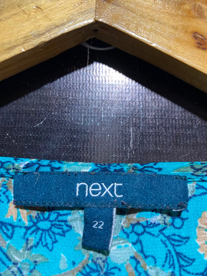 NEXT |XL| BUST 22| A16|TEAL GREEN FLORAL PRINT BOHO TUNIC DRESS